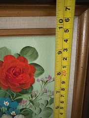 Vtg Original Still Life Oil Painting English Roses Wild Flowers Signed 15×17″