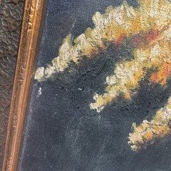 Antique Large Goldenrod Painting By Janie Nichols Wright Some Damage See Photos