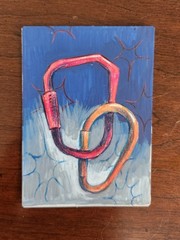 ACEO Original Pride Carabiner Art LGBTQ Gay wlw Rachelle