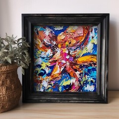Octopus Painting Sea Animal Oil Painting Nautical Impasto Painting Underwater