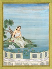 Handmade Indian Miniature Painting Of Indian Woman Fine Art On Paper 10×13 Inch