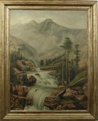 Mountain of the Holy Cross Oil on Canvas Oil Painting Thomas Moran Attributed