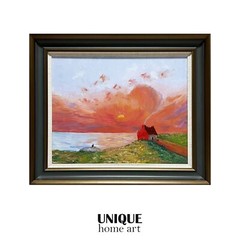 UniqueHomeArt Original Artwork Handmade Painting Wall Art Wood Frame 30in X 26in