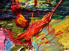 LANDSCAPE OIL█PAINTING█IMPRESSIONISM OUTSIDER█ART█SIGNED ABSTRACT ORIGINAL█DECO