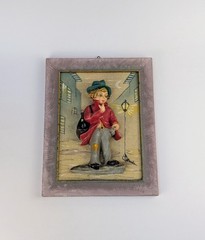 Mid Century Wall Hanging 3-D Chalk Art Picture Wall Decor