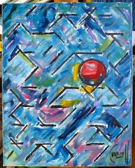 BALANCE OF LIFE 8×10 canvas original art Abstract oil painting signed Crowell