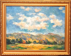 Oil Painting Landscape Fall Trees Mountains Southwest Framed Original by Donalee