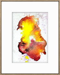 Original Watercolor Ink Painting 5×7 Canvas Mixed Media Signed