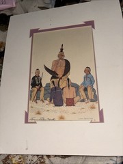 Loren Pahsetopah „Things To Be Remembered“ 1990 NATIVE AMERICAN ART 5 By 7.5