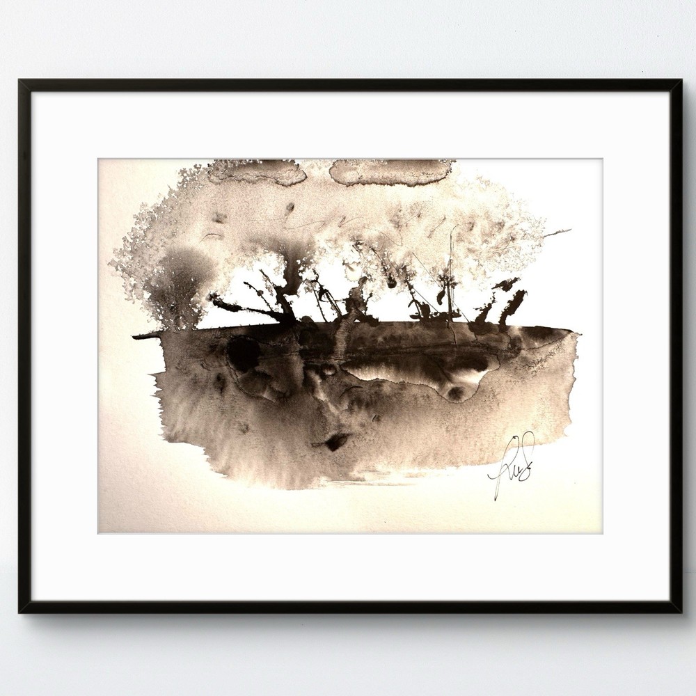 Original Art Abstract 9×12 Modern Expressionism Colorful watercolor Serene Decor