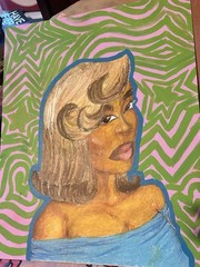 20×18 Portrait Art Work Original Canvas Oil Pastel Uriel.C Painting Signed