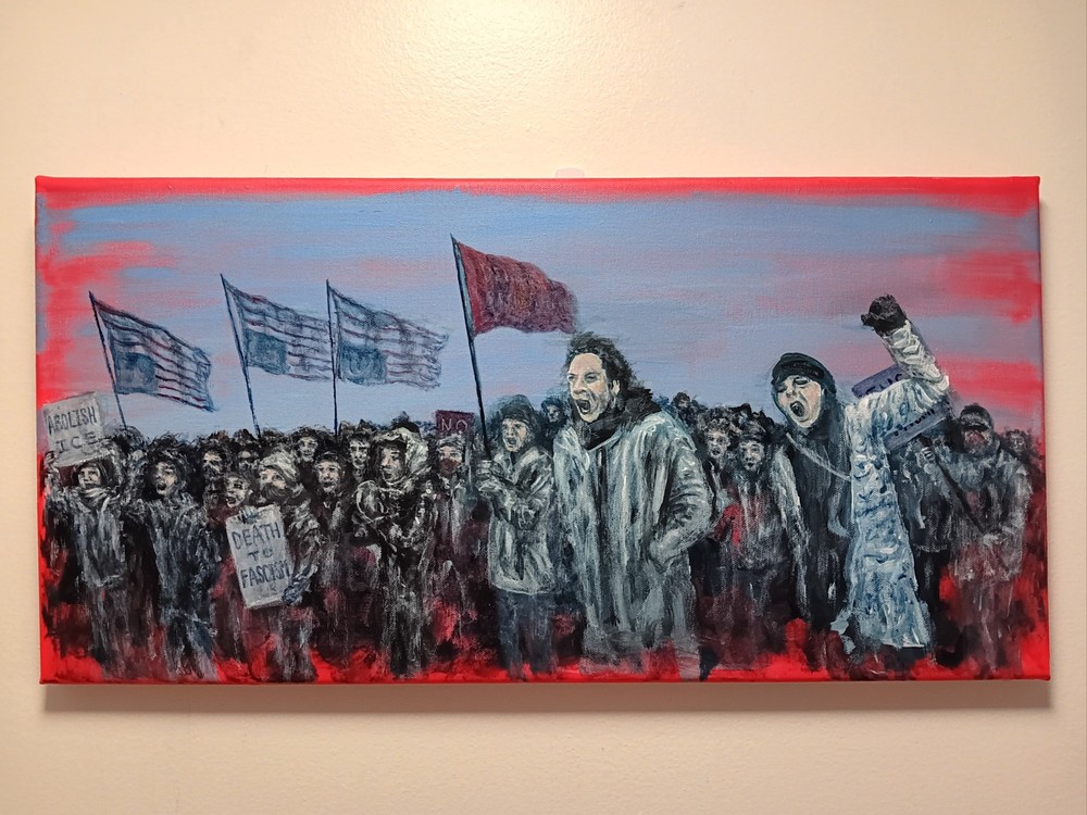 Death To Fascism Original Painting By Artist Ryan S Klopfenstein