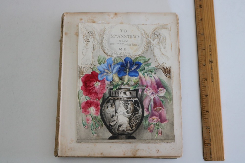 IMPORTANT EARLY AMERICAN FRIENDSHIP PAINTING ALBUM Mary Balmanno Eliza Quincy +