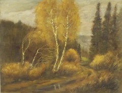 Louis Dick Original Impressionism Landscape Painting, Framed, Paper, 47cm x 40cm