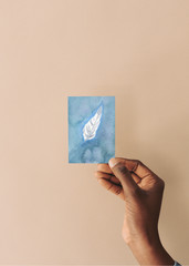 ACEO Art Trading Card Hope Floats Feather OOAK Original Painting Acrylic Marker