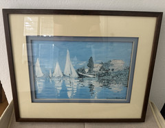 Claude Monet “Regatta at Argenteuil” Framed print from 1950s – 1970s