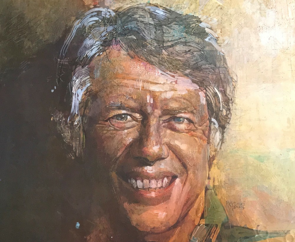 Barron Storey Portrait President Jimmy Carter, signed.