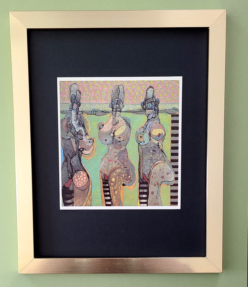 Vladimir Cora + Vintage Modern Abstract Print + Mexican Artist + Framed!
