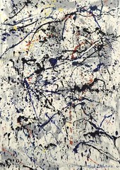 64”X44” Jackson Pollock style canvas ￼painting Acrylic,Abstract, Modern,X Large