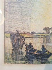 Richard Albitz, 1876 Berlin – 1954 ibid colored pencil / paper. fisherman