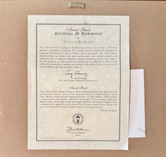 Thomas Kinkade The Light of Peace Accent Print Gold Frame 1999 Signed COA Lovely