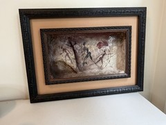 Sean Caulfield Framed Khoi San Rock Art 3D Painting African Tribal Cave Art 20”