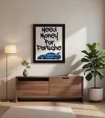 Porsche Money – Fine Art Canvas Print By Artist N. Zbyranyk. Framed. Signed.