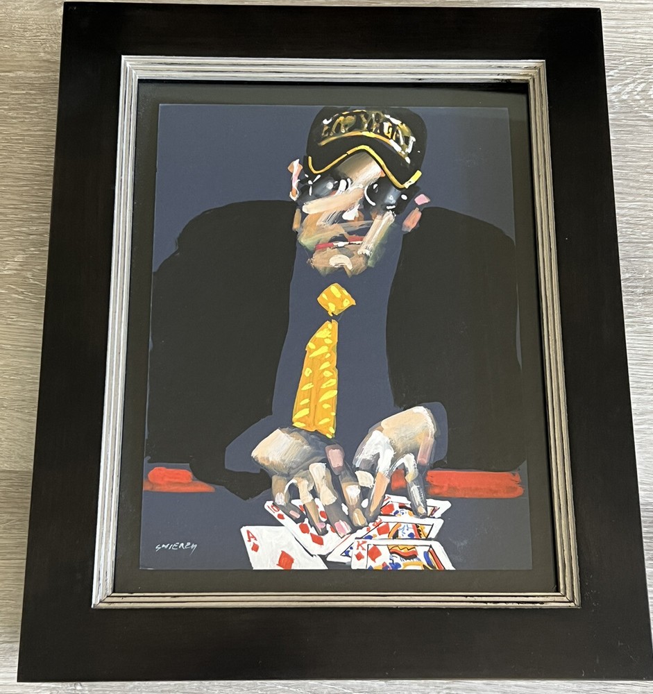 Waldemar Swierzy (1931-2013) Original Painting -Poker Player -Royal Flush