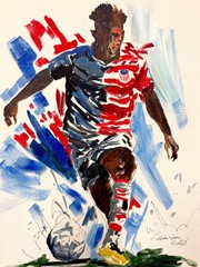 Folarin Balogun 12″x16″ Original Colorful Soccar Acrylic Painting Canvas