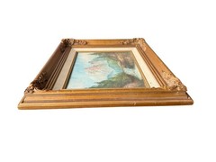 Vintage Oil Painting Mountain Landscape 7.5×9.5 Framed