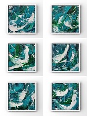 Tybee Island Atlantic Ocean Wall Gallery Art Set of 6 Beach Retreat Wall Decor