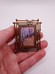 ORIGINAL ART PAINTING 2×2.5 MINI ABSTRACT „Spokane Cherry Blossom 2“ REASOR OOAK