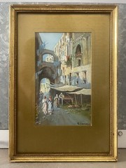 🔥 Antique Old Italian European Impressionist Cityscape Painting, Yves GIANNI