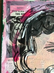 Comic Strip Vintage Mixed Media Pop Art Original Canvas Painting 11×14 Lucy