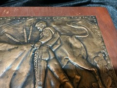 Vintage Matador Bull Fighter Copper Picture 8×6 Earl Wilmot 1938 Signed