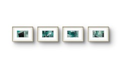 OOAK Original Cold Wax & Oil Small Painting 5×7 Paper Abstract Teal Turquoise