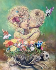 OIL ON CANVAS ORIGINAL CUBAN ARTIST ALAIN DONATE 60″X 48″Cuban Art Surrealismo .
