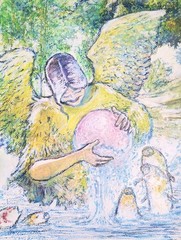 9 inch x 12 inch – Pastel Fantasy Drawing – NO FRAME by A. Avila