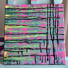 Original Kayla Braden “Entangled” Acrylic Abstract Painting on Canvas 🩷🖤
