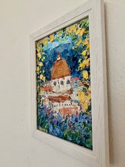 Florence Tuscany Cityscape Oil Painting On Canvas Board Italian City Artwork