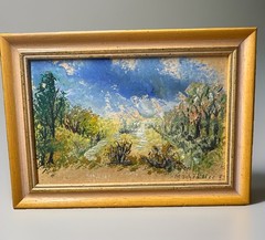 Vintage Impressionist Oil Painting Signed M Schrader 1981 Framed Landscape Art