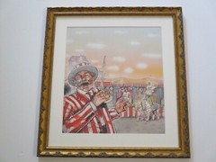 VINTAGE RETRO CIRCUS PAINTING ORIGINAL ILLUSTRATION FOR CARNIVAL SIDE SHOW