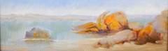 ANTIQUE IMPRESSIONIST AUSTRALIAN OIL PAINTING A LAKE SCENE TASMANIAN CIRCA 1900