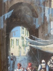 🔥 Antique Old Italian European Impressionist Cityscape Painting, Yves GIANNI