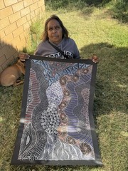Rayleen Price Pula, Authentic Aboriginal art .Incl Photo’s and COA.