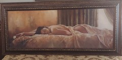 Ron Di Scenza Painting ‚Quiet Moment‘. A woman lying in a peaceful, sleep pose.