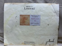 LEONARDO DA VINCI drawing and painting on old paper signed stamped vintage