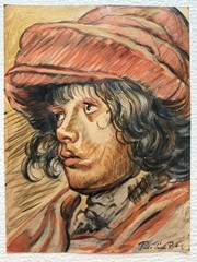 PETER PAUL RUBENS painting drawing on old paper signed stamped