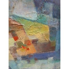 Vtg 1980 Large Abstract Expressionist Oil Painting on Board Signed Mason 32×31″