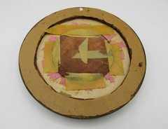 Antique Limoges enamel painting after Boucher Pastoral roundel 6.5” frame round